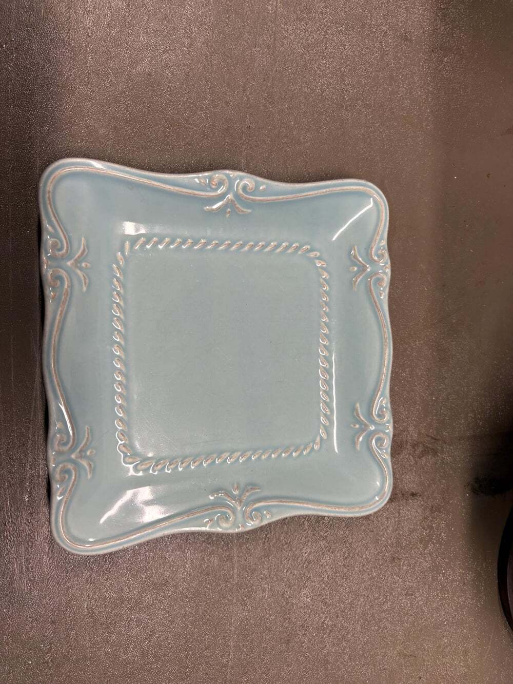 Southern Living Gallery Accent Plate Pacific Blue Rope Border 7.5"